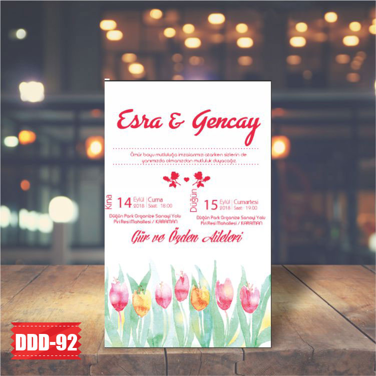 karaman-davetiye-Düğün Davetiyesi - Model No:92