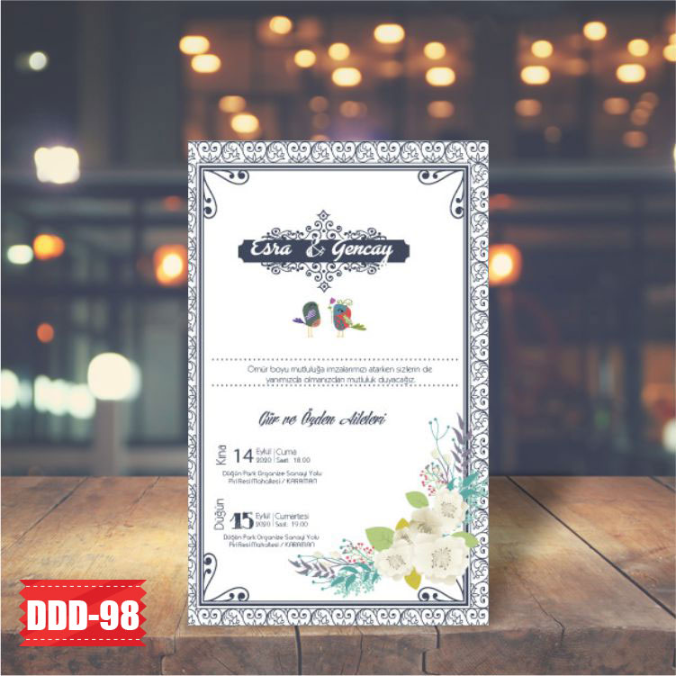 karaman-davetiye-Düğün Davetiyesi - Model No:98