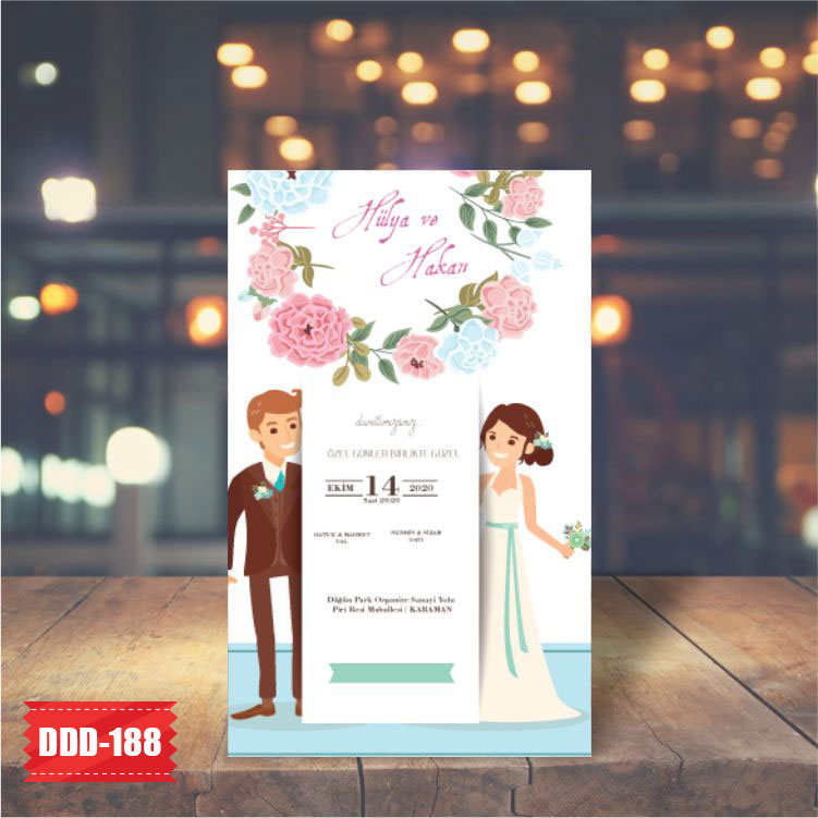 karaman-davetiye-Düğün Davetiyesi - Model No:188