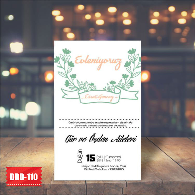 karaman-davetiye-Düğün Davetiyesi - Model No:110