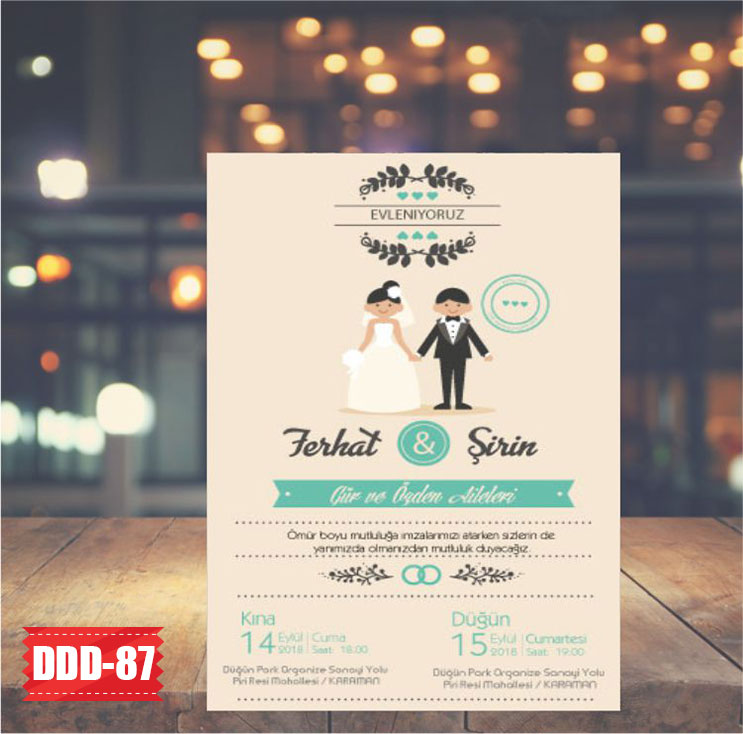 karaman-davetiye-Düğün Davetiyesi - Model No:87